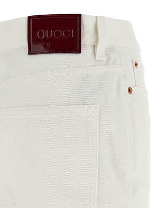 White Cotton Cropped Jeans
