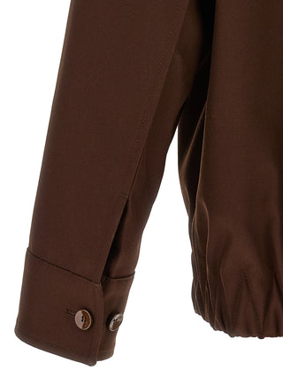 Brown Wool Full-Length Jacket