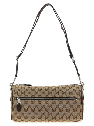 Beige Polyester Crossbody Bag