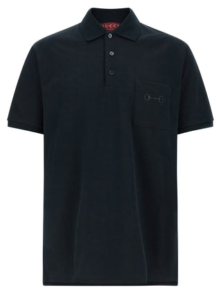 Blue Cotton Polo Shirt