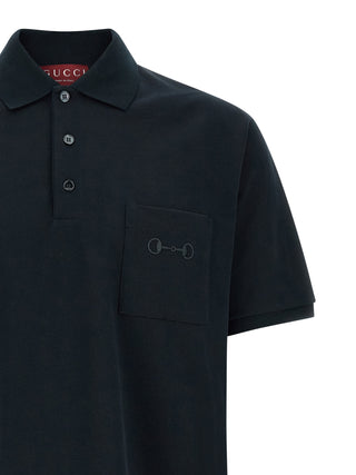 Blue Cotton Polo Shirt