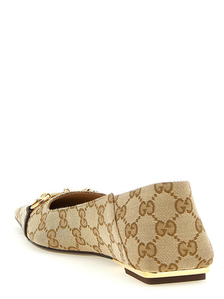 Beige Polyester Ballet Flats