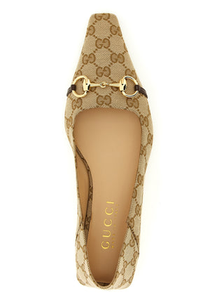 Beige Polyester Ballet Flats