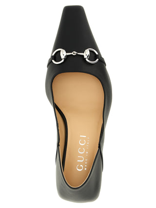 Black Lamb Leather Mid Heel Pumps