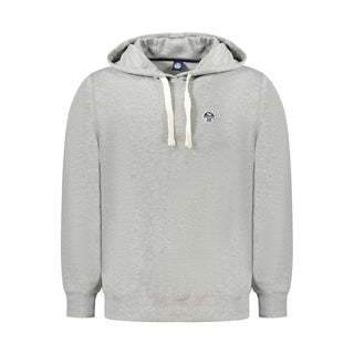 Sudadera con capucha gris de algodón para hombre