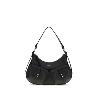 Bolso de hombro Bos Taurus de piel de becerro negra
