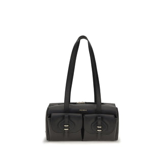 Bolso de hombro Bos Taurus de piel de becerro negra