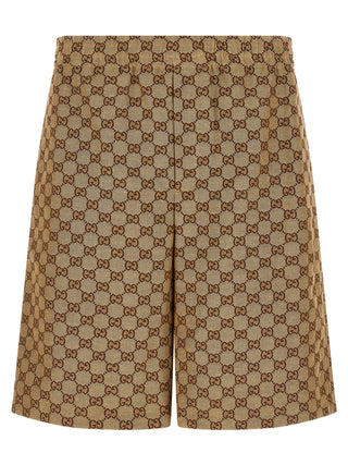 Beige Linen Bermuda Shorts