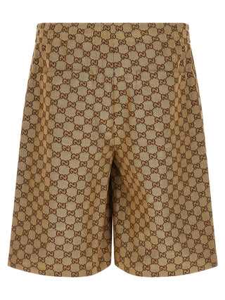 Beige Linen Bermuda Shorts