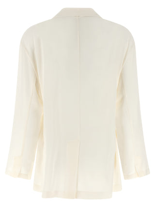 Beige Silk Blazer