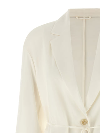 Beige Silk Blazer