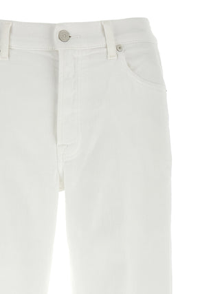 White Cotton Straight-Leg Jeans