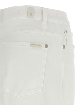 White Cotton Straight-Leg Jeans