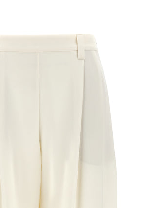 White Silk Casual Pants