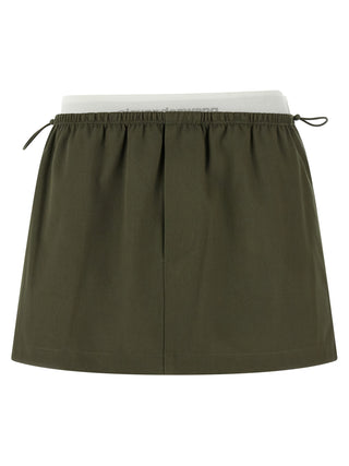 Bicolor Cotton Long Skirt