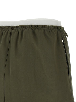 Bicolor Cotton Long Skirt
