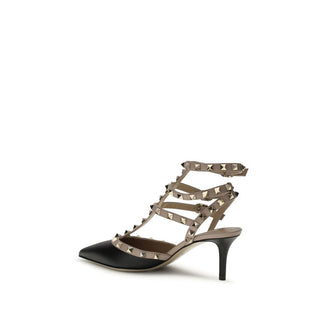 Black Calf Leather Bos Taurus Mid Heel Pumps