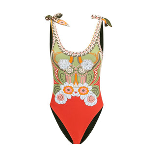 Multicolor Polyamide One-Piece Swimsuit