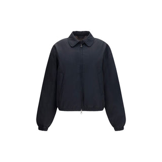 Chaqueta negra de algodón de largo completo