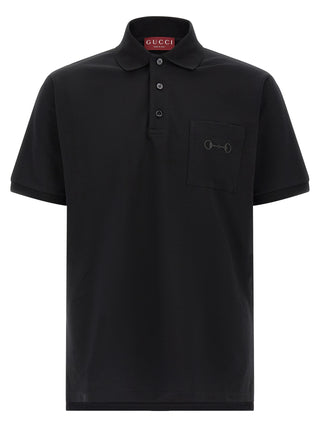 Black Cotton Polo Shirt