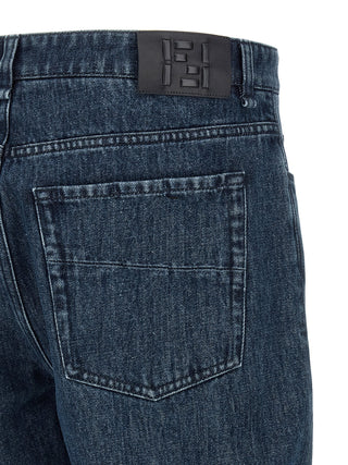 Blue Cotton Flared Jeans