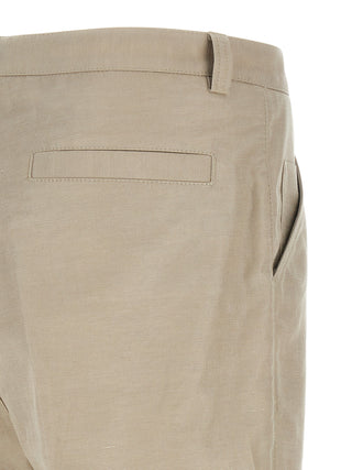 Brown Cotton Casual Pants