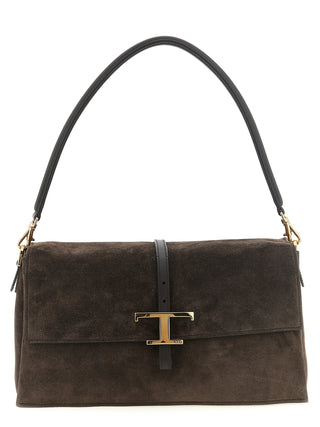 Brown Calfskin Shoulder Bag