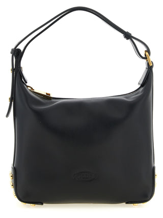 Black Calfskin Shoulder Bag