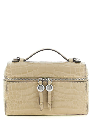 Beige Cowhide Shoulder Bag