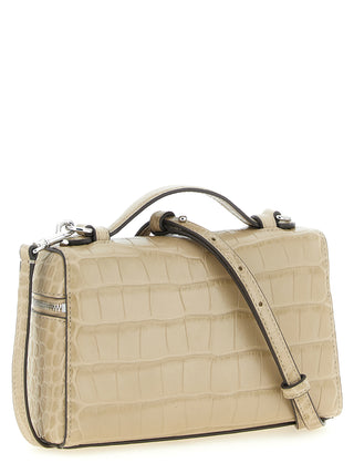 Beige Cowhide Shoulder Bag