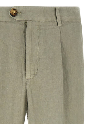 Bicolor Linen Casual Pants