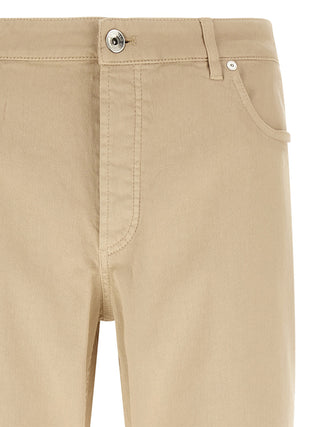 Jeans beige de algodón ajustados