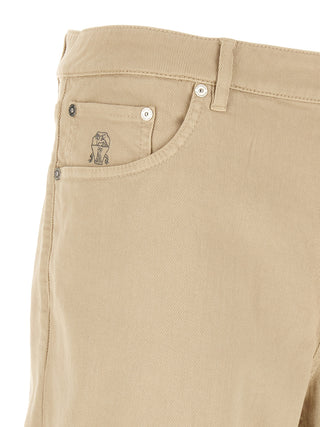 Jeans beige de algodón ajustados