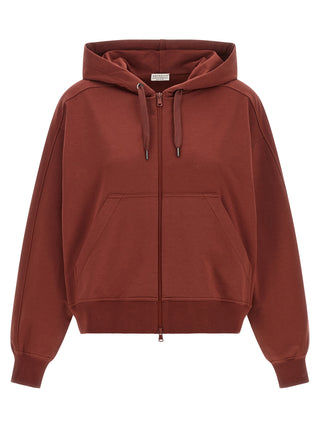 Sudadera de algodón burdeos