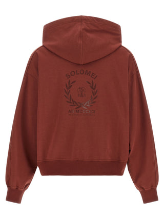 Sudadera de algodón burdeos