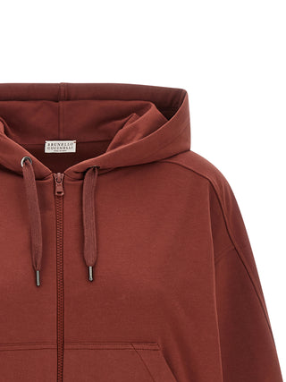 Sudadera de algodón burdeos