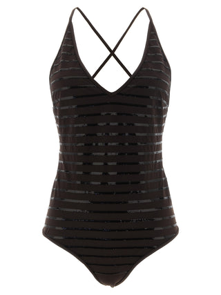 Brown Polyamide One-Piece Swimsuit
