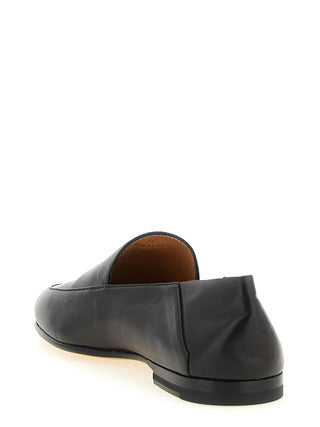 Black Lamb Leather Slip-On Loafers