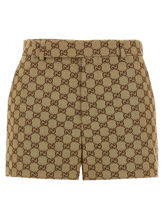 Beige Cotton Bermuda Shorts