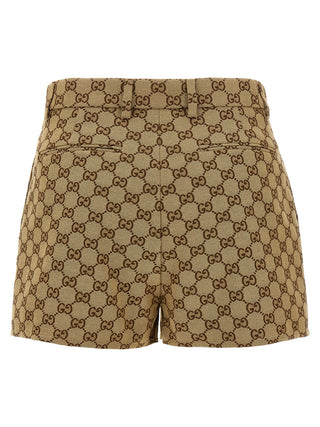 Beige Cotton Bermuda Shorts