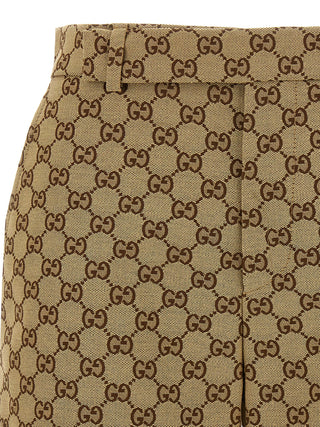 Beige Cotton Bermuda Shorts