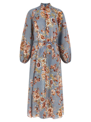 Blue Linen Long Dress