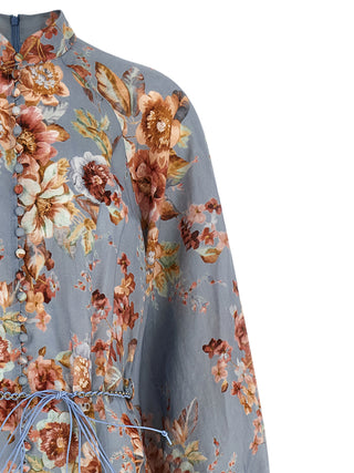 Blue Linen Long Dress