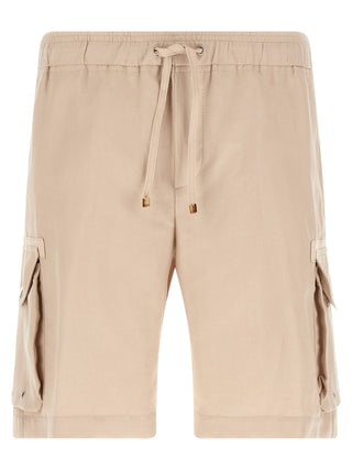 Beige Linen Bermuda Shorts