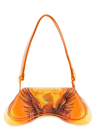 Orange Polyethylene Crossbody Bag