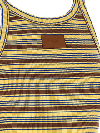 Multicolor Cotton Sleeveles T-Shirt