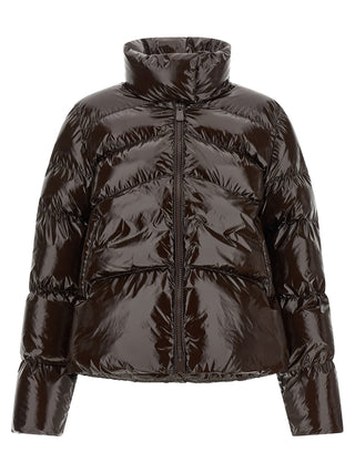 Brown Polyamide Full-Length Jacket