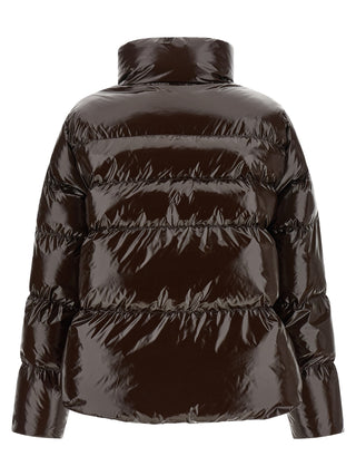Brown Polyamide Full-Length Jacket