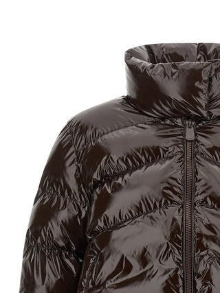 Brown Polyamide Full-Length Jacket