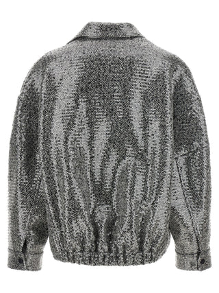 Silver Polyester Bomber
